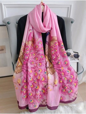 Premium Silk Feeling Spring Print Scarf